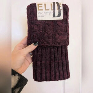Elle Chunky Cable Knit Boot Toppers - Purple